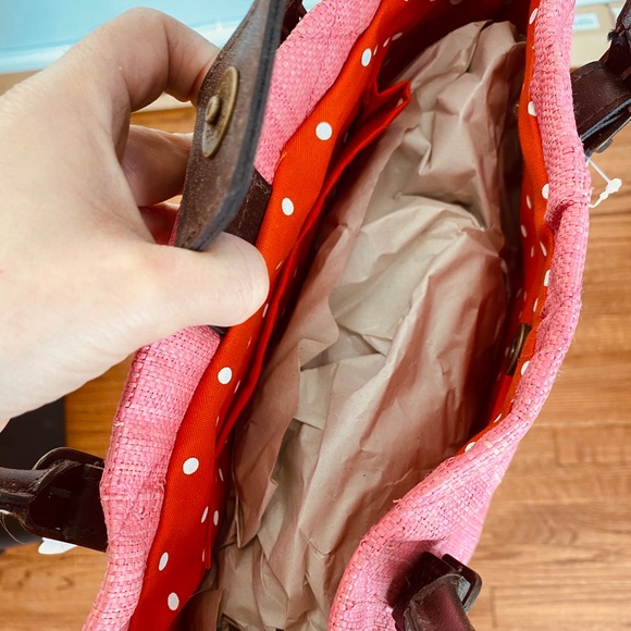 Gorgeous Straw & Leather Peach Bag**$395 - Picture 6 of 6